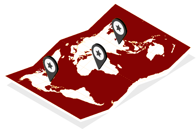 mapa vermelho
